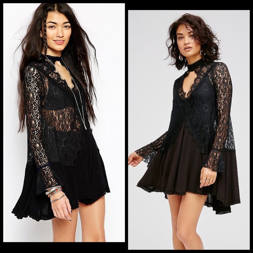 Free People Black Lace Dress - Picture 2 of 10